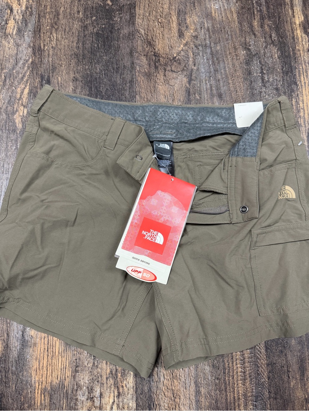 The North Face Olive Hiking Shorts with UPF